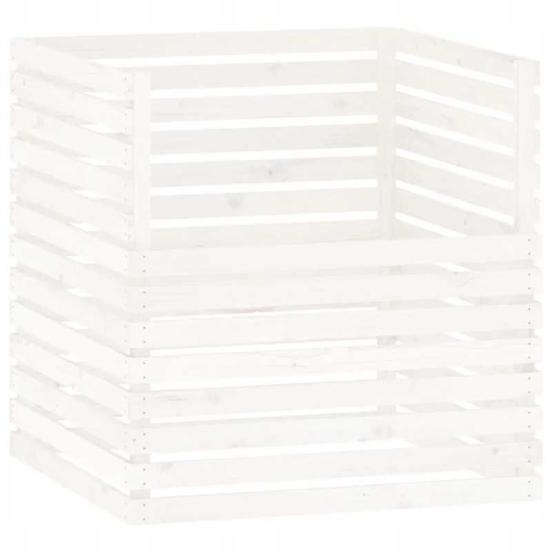 Komposteris, baltas, 100x100x102 cm, pušies masyvo