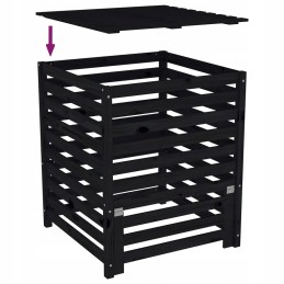 Komposteris, juodas, 82,5x82,5x99,5 cm, pušies masyvo