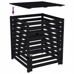 Juodas komposteris 82 5x82 5x99 5 cm medžio masyvo