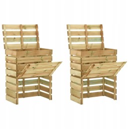 Komposteriai iš lentjuosčių, 2 vnt, 80x50x100cm, impregnuota pušis