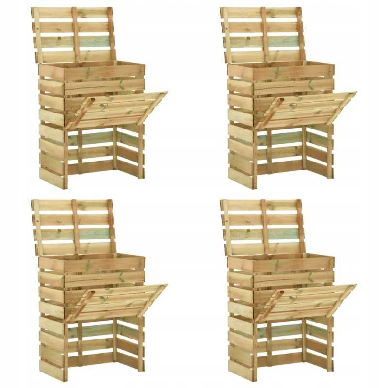 Vidaxl lentjuosčių komposteriai 4 vnt 80x50x100cm impregnuota pušis 307