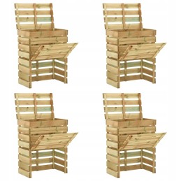 Komposteriai iš lentjuosčių, 4 vnt, 80x50x100cm, impregnuota pušis