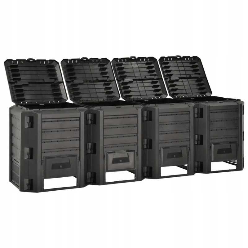 Kompostavimo konteineris 1600l, juodas, atsparus oro sąlygoms