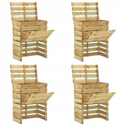 Komposteriai iš lentjuosčių, 4 vnt, 80x50x100cm, impregnuota pušis