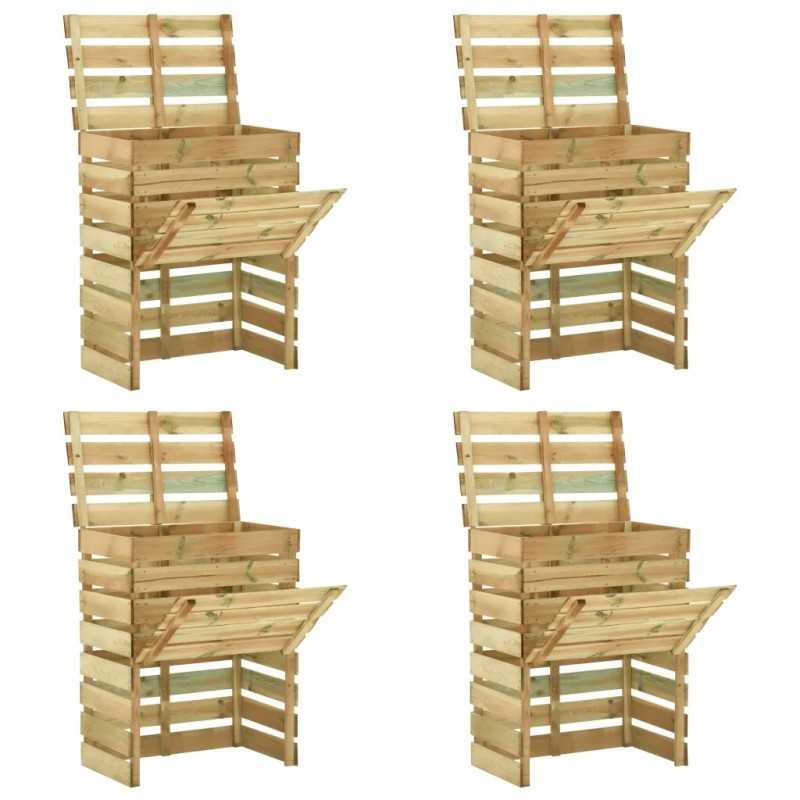 Komposteriai iš lentjuosčių, 4 vnt, 80x50x100cm, impregnuota pušis