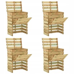 Komposteriai iš lentjuosčių, 4 vnt., 80x50x100cm, impregnuota pušis