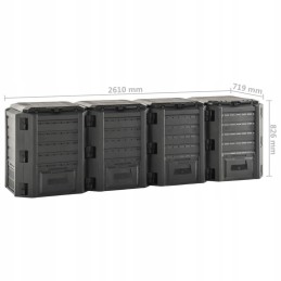 Sodo komposteris juodas 1600 l