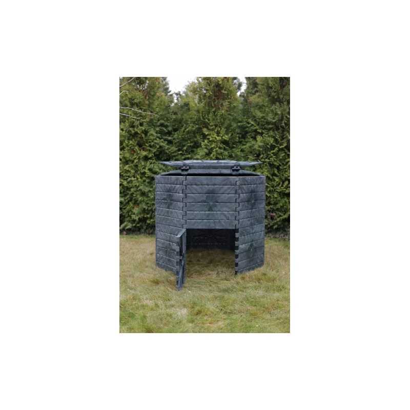 Termokomposteris 1400l eco 100, ištisus metus, atsparus šalčiui, uždaras, žalias