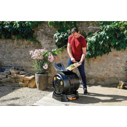 2 viename komposterio būgnas, juodas