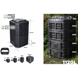 Patrol multi kompostētājs 1120l melns