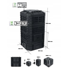 Patrol multi kompostētājs 1120l melns