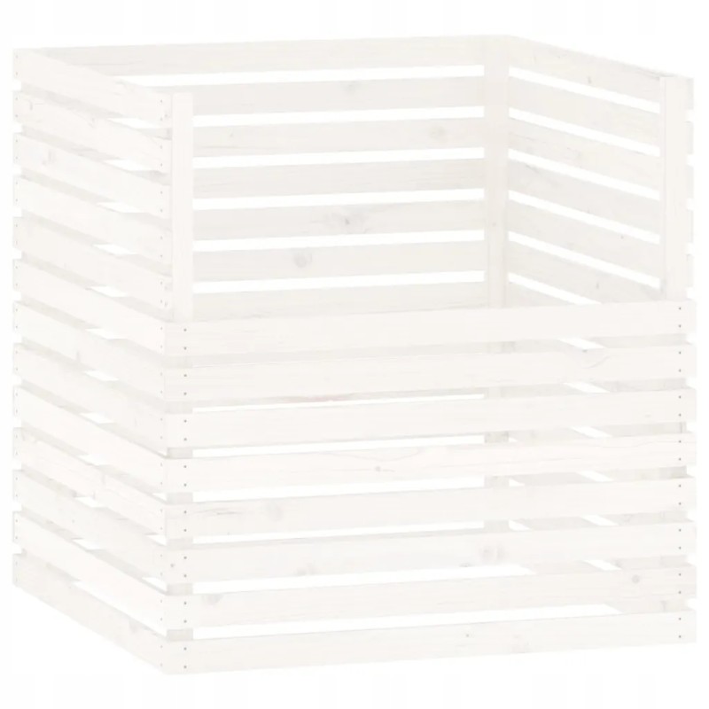 Composter, white, 100x100x102 cm, solid pine wood