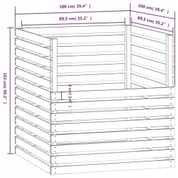 Vidaxl kompostētājs pelēks 100x100x102 cm priedes masīvkoks