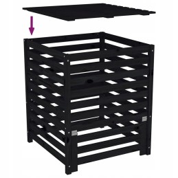 Vidaxl Composter Black 82 5x82 5x99 5 cm Solid Pine Wood