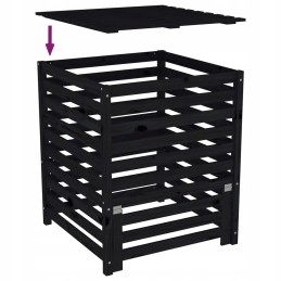 Black composter 82 5x82 5x99 5 cm solid pine wood