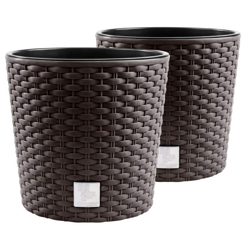 2x flowerpot rato drtus400l imitation rattan