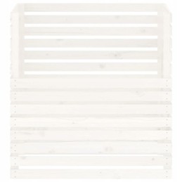 Vidaxl kompostētājs balts 100x100x102 cm priedes masīvkoks