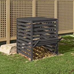 Gray composter 82 5x82 5x99 5 cm solid pine wood
