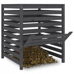 Gray composter 82 5x82 5x99 5 cm solid pine wood