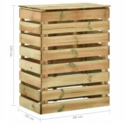 Komposteriai iš lentjuosčių, 3 vnt., 80x50x100 cm, impregnuota pušis