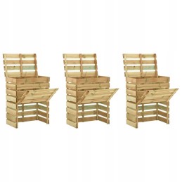 Slat composters 3 pcs, 80x50x100 cm, impregnated pine