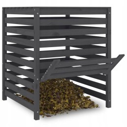 Composter gray 82 5x82 5x99 5 cm solid wood