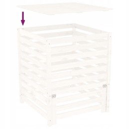 Baltas komposteris 82 5x82 5x99 5 cm medžio masyvo