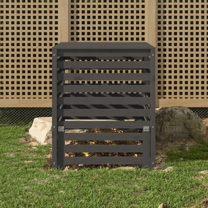 Composter gray 82 5x82 5x99 5 cm solid wood