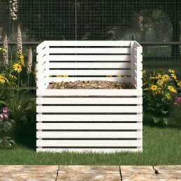 White composter 100x100x102 cm solid wood s