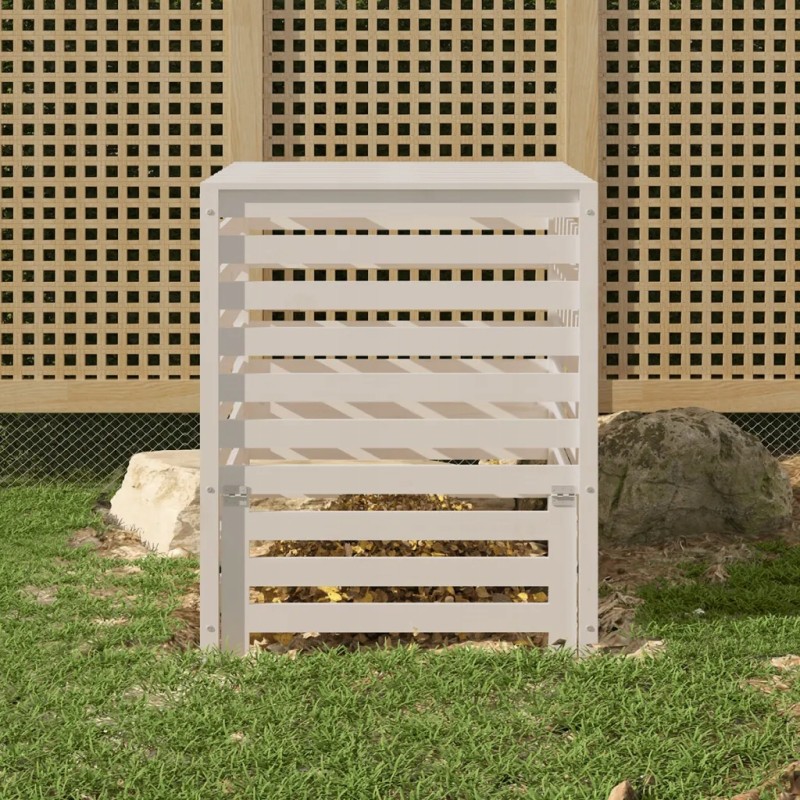 Composter white 82 5x82 5x99 5 cm solid wood