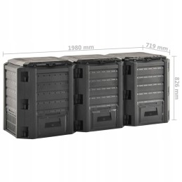 Garden composter black 1200 l