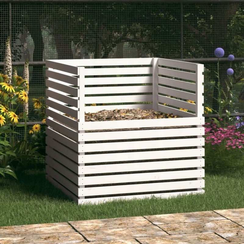 Composter white 100x100x102cm pine wood