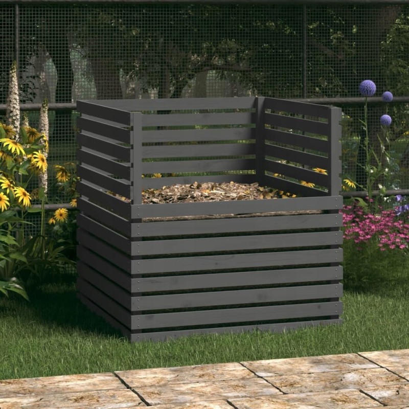Gray composter 100x100x102 cm solid wood s