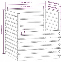 Gray composter 100x100x102 cm solid wood s