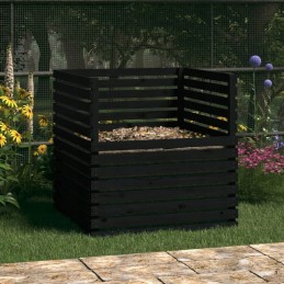 Black composter 100x100x102 cm solid wood