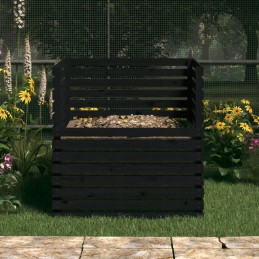 Black composter 100x100x102 cm solid wood