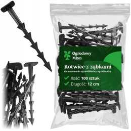 Tvirti kaiščiai, kaiščiai agrotekstilei, agrotekstilės inkarai, 100 vnt, 12 cm