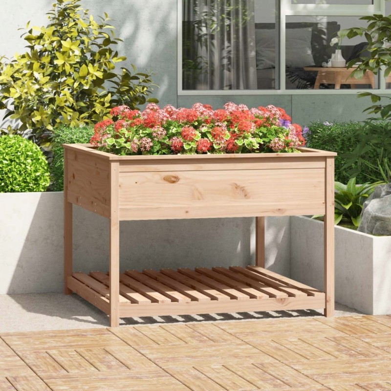 Flowerpot with shelf 111 5x111 5x81 cm solid wood sos