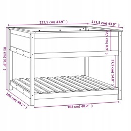 Flowerpot with shelf 111 5x111 5x81 cm solid wood sos