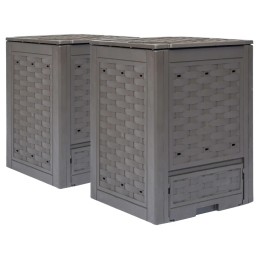 Komposta tvertnes 2 gab 60x60x83 cm 600 l rotangpalmas