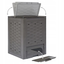 Komposta tvertnes 2 gab 60x60x83 cm 600 l rotangpalmas