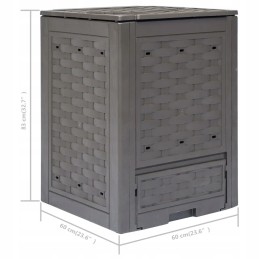 Komposta tvertnes 2 gab 60x60x83 cm 600 l rotangpalmas