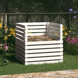 White composter 80x80x78 cm solid pine wood