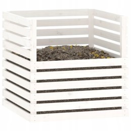 White composter 80x80x78 cm solid pine wood