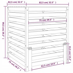 Composter gray 82 5x82 5x99 5 cm solid wood
