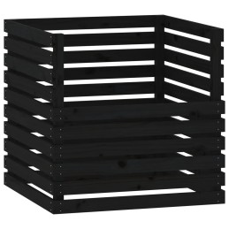 Black composter 80x80x78 cm solid wood sos