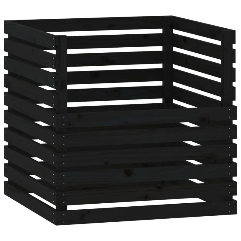 Black composter 80x80x78 cm solid wood sos
