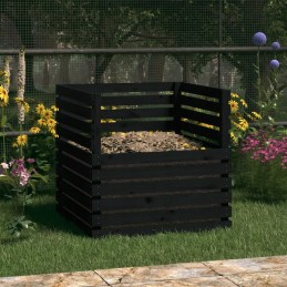 Black composter 80x80x78 cm solid wood sos