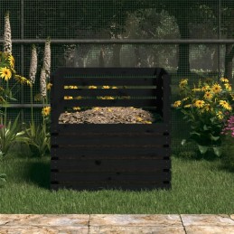 Black composter 80x80x78 cm solid wood sos