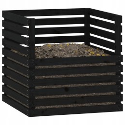 Black composter 80x80x78 cm solid wood sos